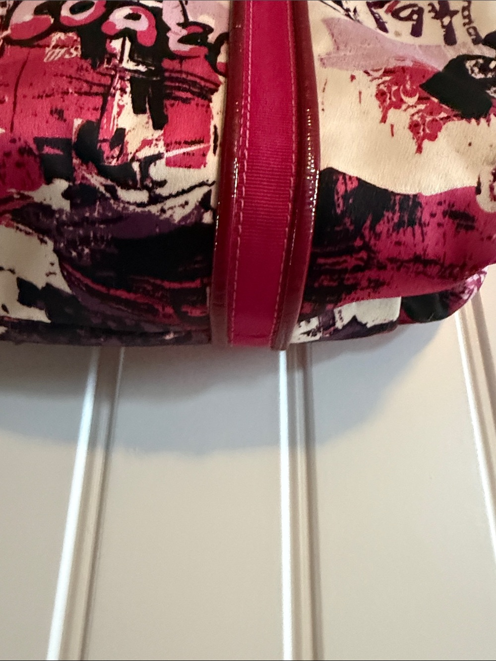 Coach Poppy Pink and Fuchsia Graffiti Canvas Tote with Gold Hardware - Picture 5 of 9